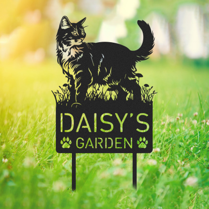 Custom Cat Metal Memorial Garden Stake Personalized Pet Grave Marker Name Sign Remembrance Stake