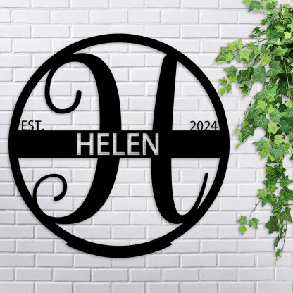 Custom Metal Signs, Family Name Sign, Split Letter Monogram, Metal Wall Art, Personalized Wedding Gift, Outdoor Metal Sign-MetalsignX