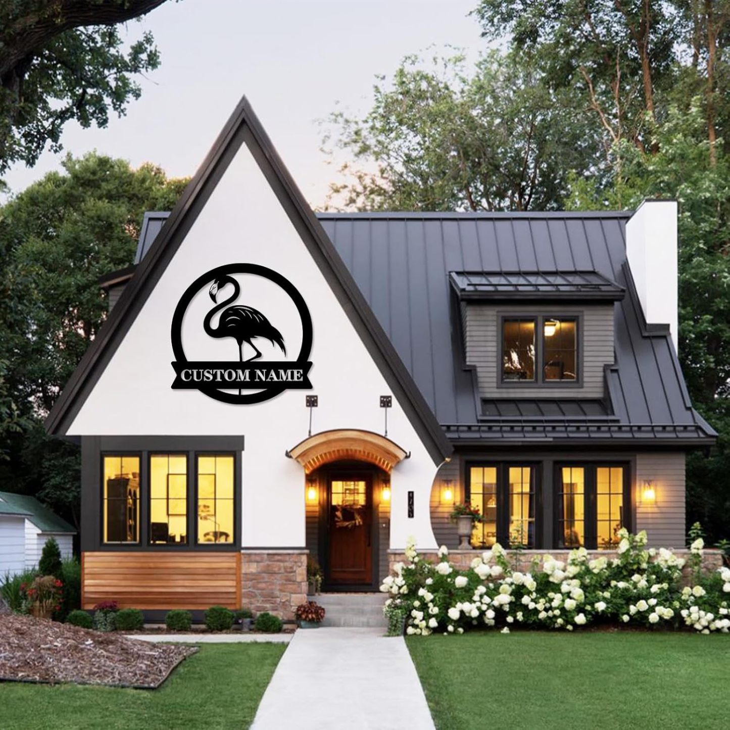 Personalized Beach Metal Sign, Custom Flamingo Metal Name Sign-MetalsignX