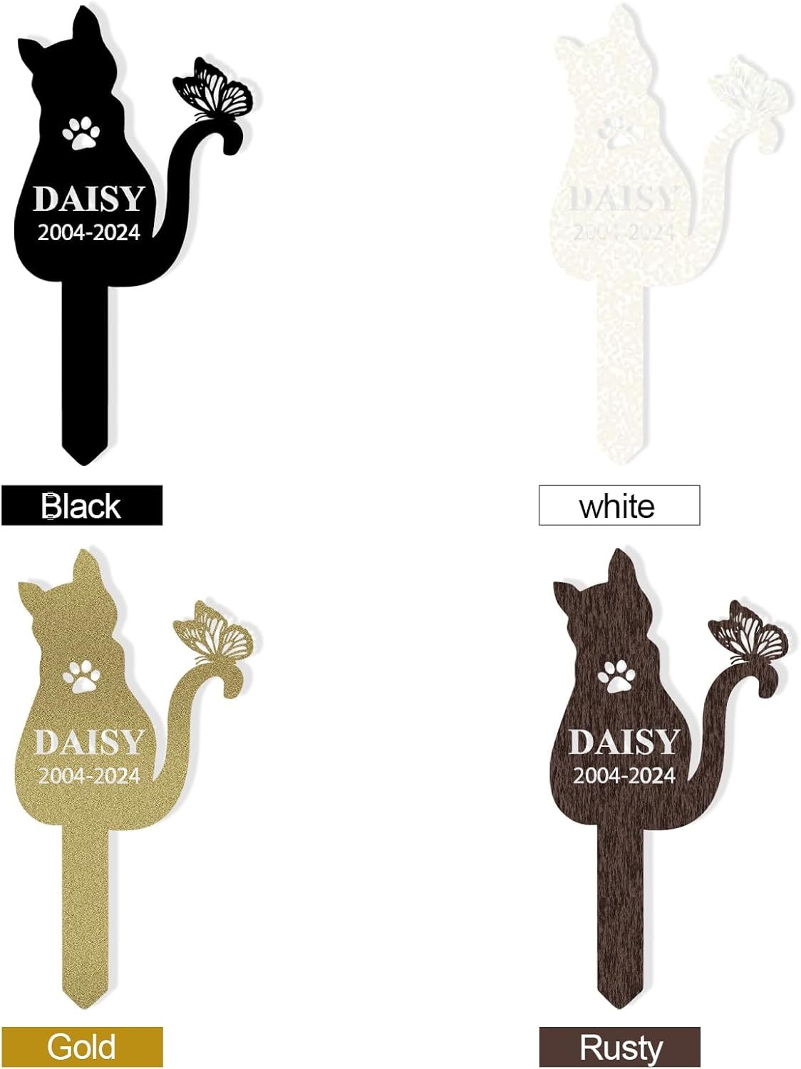 Personalized Pet Memorial Garden Stake, Custom Cat Headstone for Outdoor Decor | Memorial Plaque for Lost Pets-MetalsignX