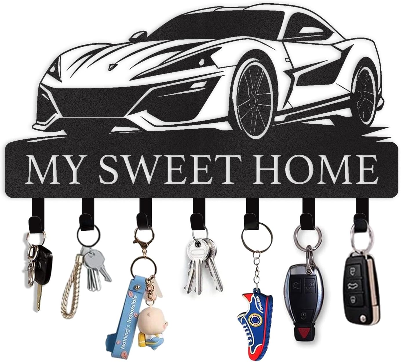 Personalized Key Holder for Wall, Custom Forest Deer Coat Rack Wall Hanging