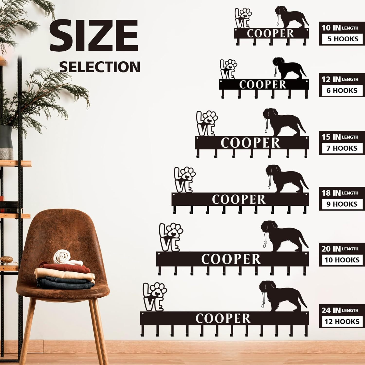 Custom Name Key Holder, Sweet Home Key Rack, Personalized Wall Decor for Home Organization-MetalsignX