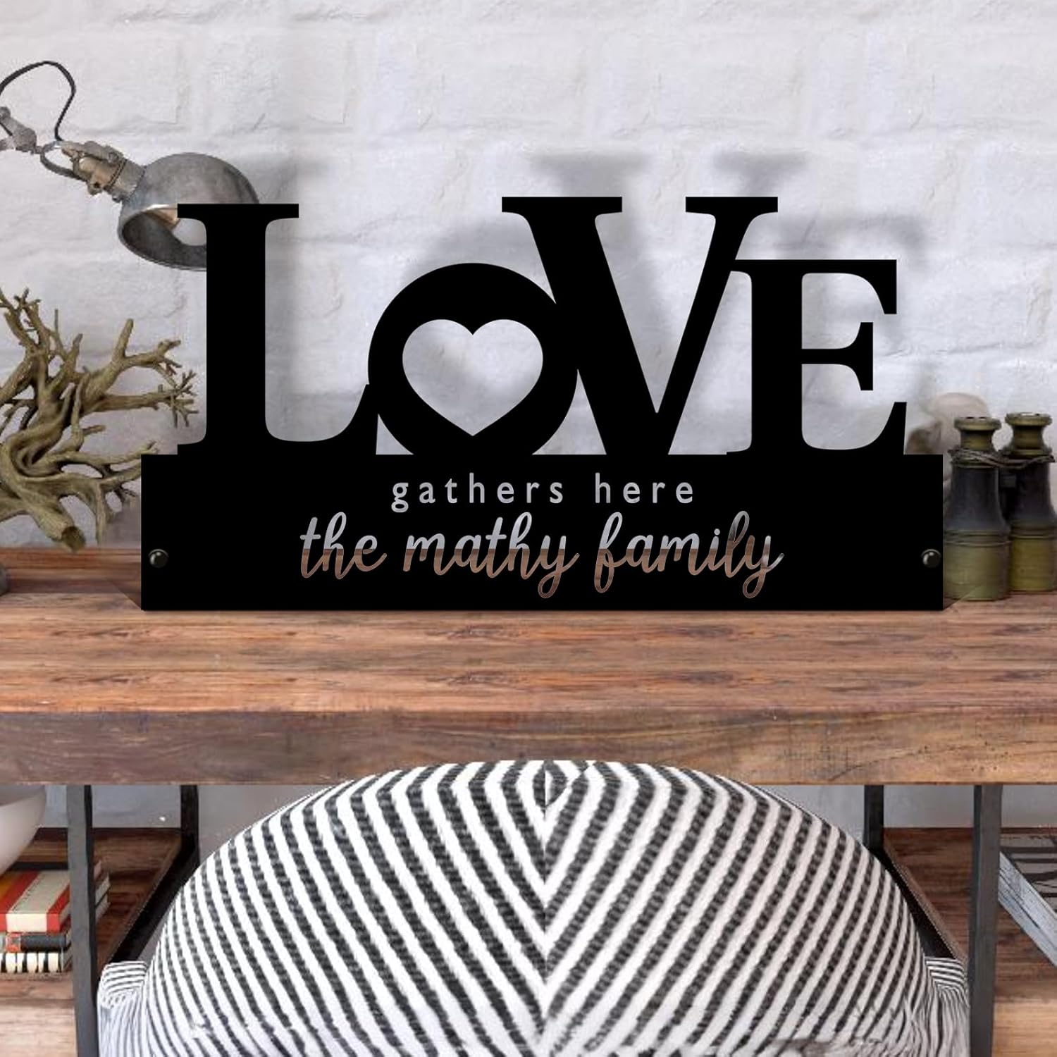  Custom Family Name Plate for Desk, Metal Sign Name Tags, Personalized Desk Accessories-MetalsignX