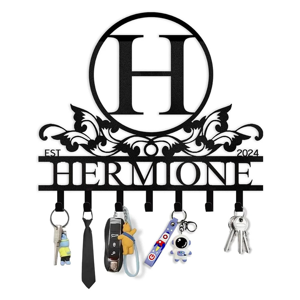 Personalized Key Holder Wall Mount, Custom Family Name Key Holder for Wall-MetalsignX