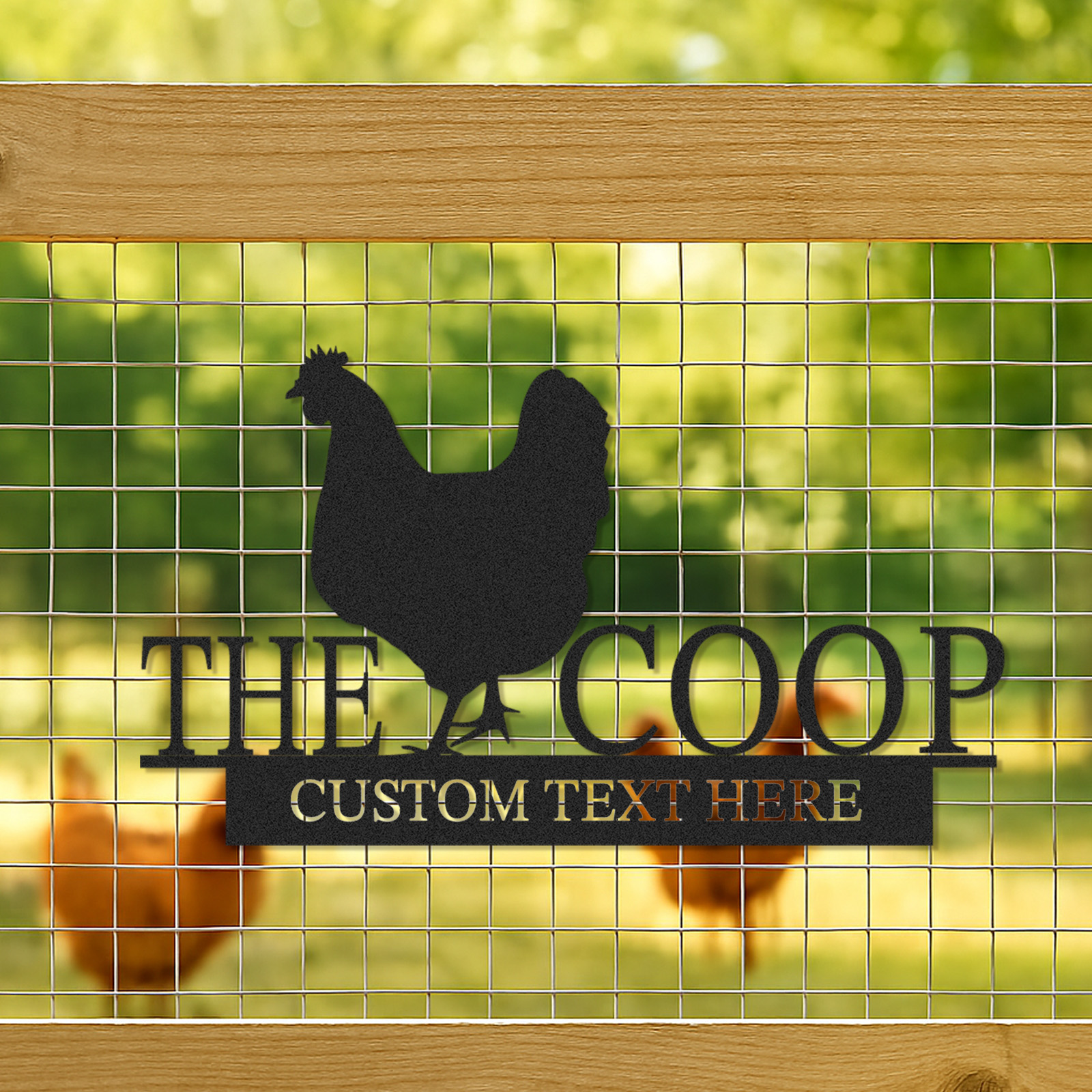 Custom Chicken Coop Metal Sign with Hen Silhouette and Name, Personalized Farm Decor for Backyard Chickens