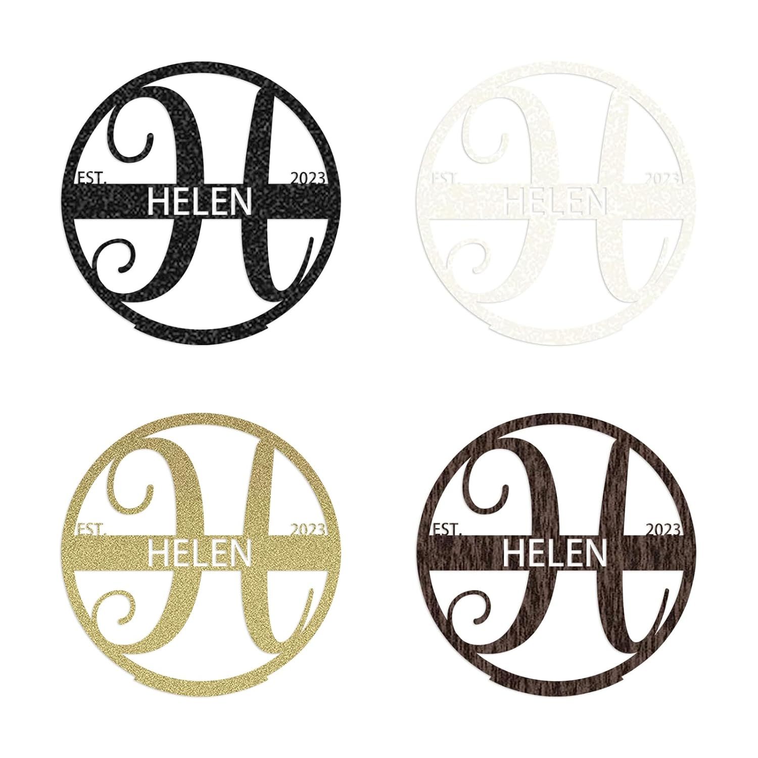 Custom Metal Signs, Family Name Sign, Split Letter Monogram, Metal Wall Art, Personalized Wedding Gift, Outdoor Metal Sign-MetalsignX