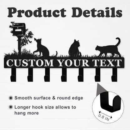 Personalized Dog Metal Key Holder for Wall, Pet Cat Key Holder Wall Mount-MetalsignX