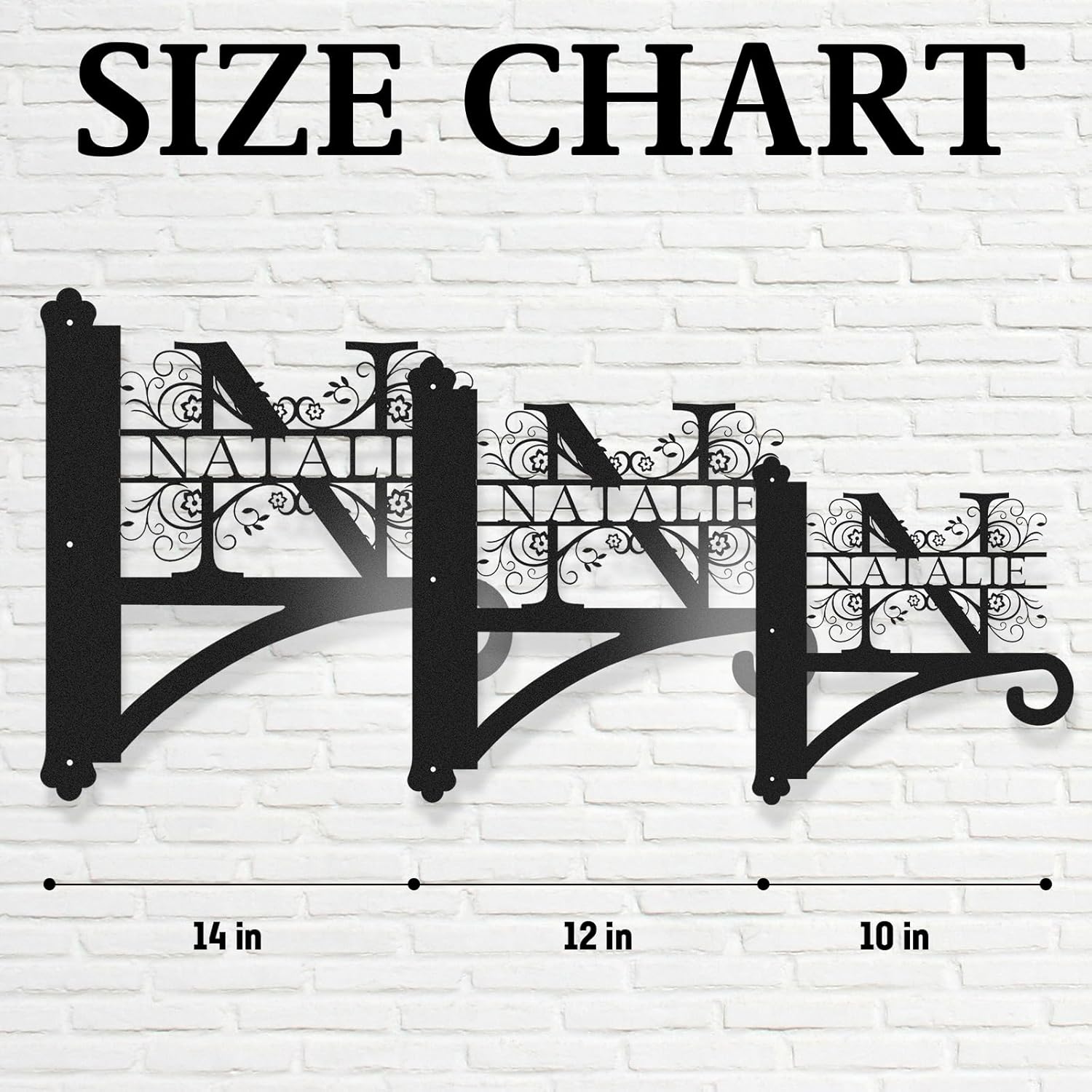 Custom Family Name Hanging Bracket Indoor and Outdoor, Personalized Initials Light Hangers Outdoor-MetalsignX