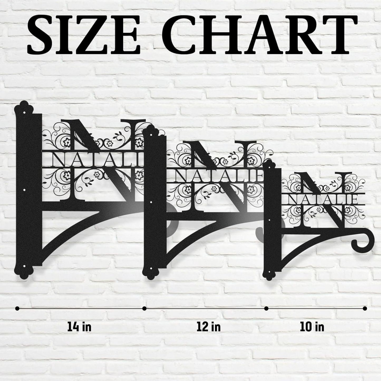 Custom Family Name Hanging Bracket Indoor and Outdoor, Personalized Initials Light Hangers Outdoor-MetalsignX