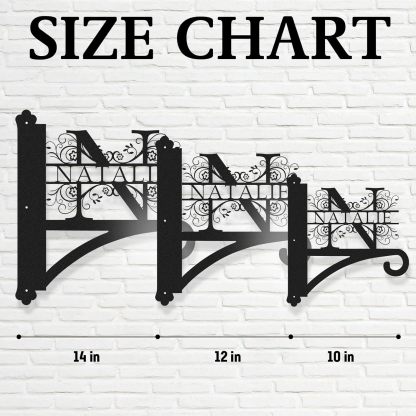 Custom Family Name Hanging Bracket Indoor and Outdoor, Personalized Initials Light Hangers Outdoor-MetalsignX