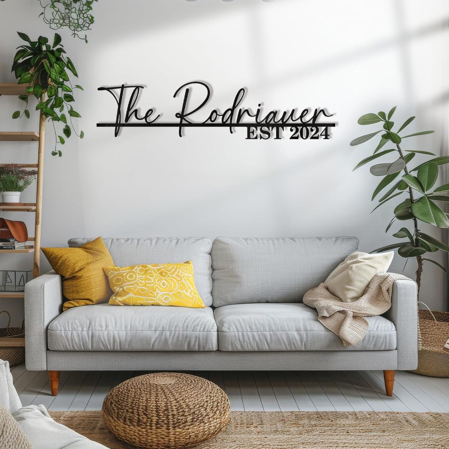 Personalized Metal Family Name Sign, Split Letter Monogram Wall Decor & Last Name Home Decor-MetalsignX