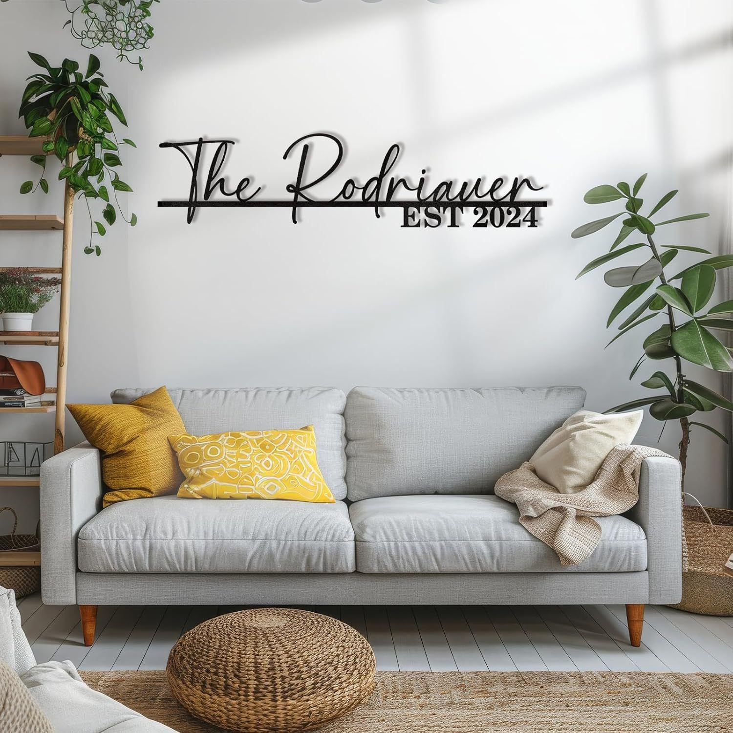 Personalized Metal Family Name Sign, Split Letter Monogram Wall Decor & Last Name Home Decor-MetalsignX