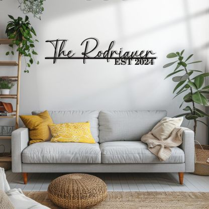 Personalized Metal Family Name Sign, Split Letter Monogram Wall Decor & Last Name Home Decor-MetalsignX