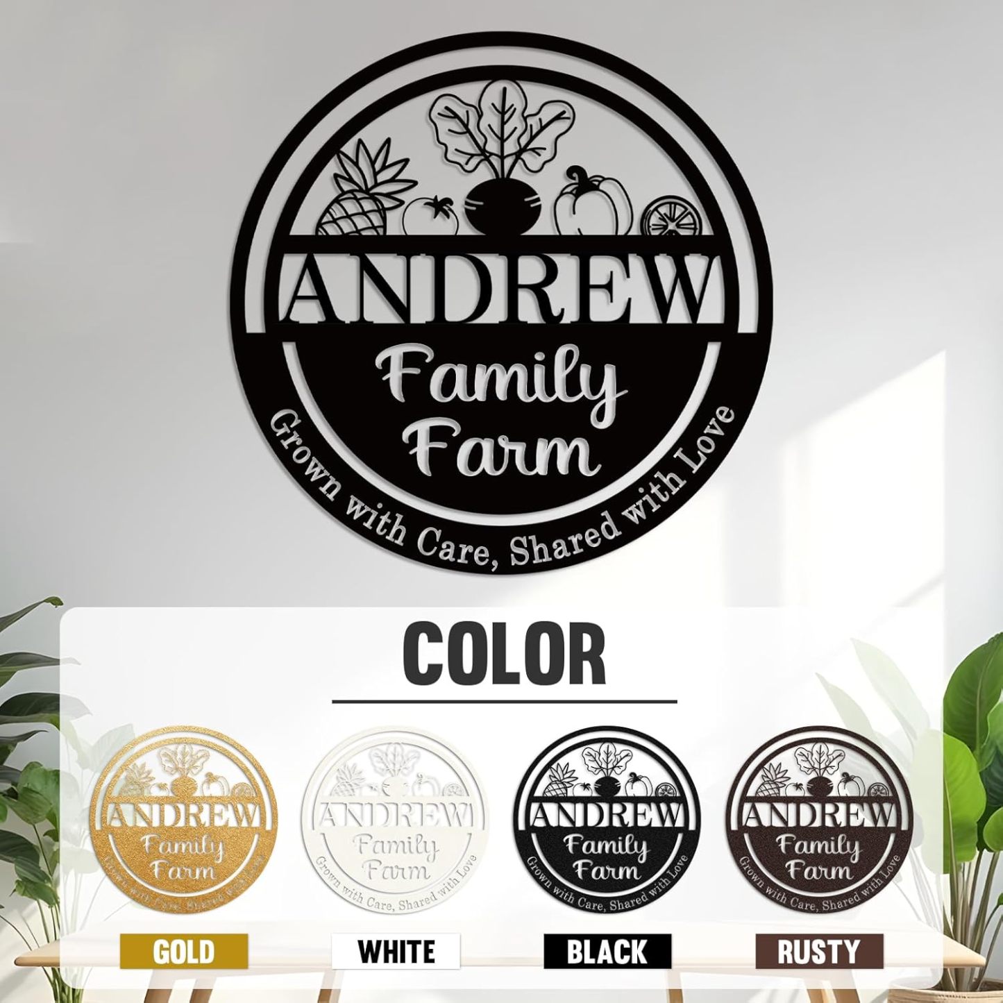 Custom Garden Sign, Vegetable Garden Sign, Personalized Metal Garden Signs for Outdoors-MetalsignX