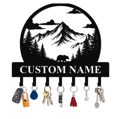 Personalized Key Holder for Wall, Custom Camping Wall Key Hooks with Name-MetalsignX