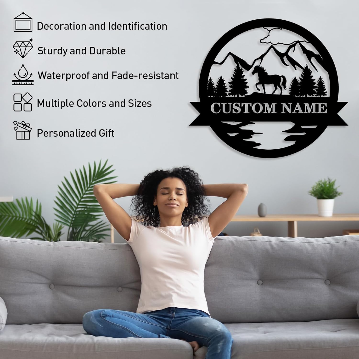 Personalized Beach Metal Sign, Custom Flamingo Metal Name Sign-MetalsignX