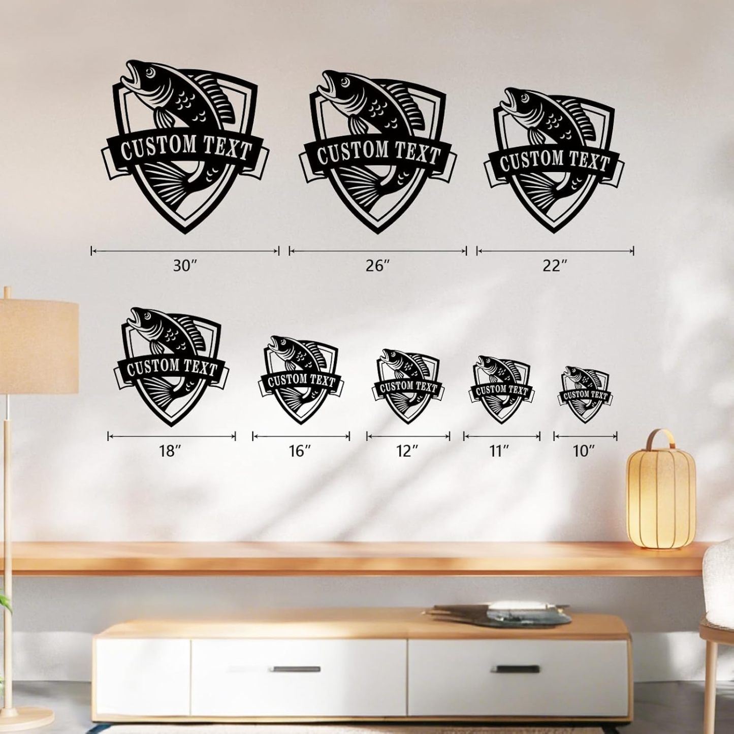 Personalized Largemouth Bass Metal Sign, Custom Fishing Last Name Sign for Home, Fish Family Signs Wall Decor-MetalsignX