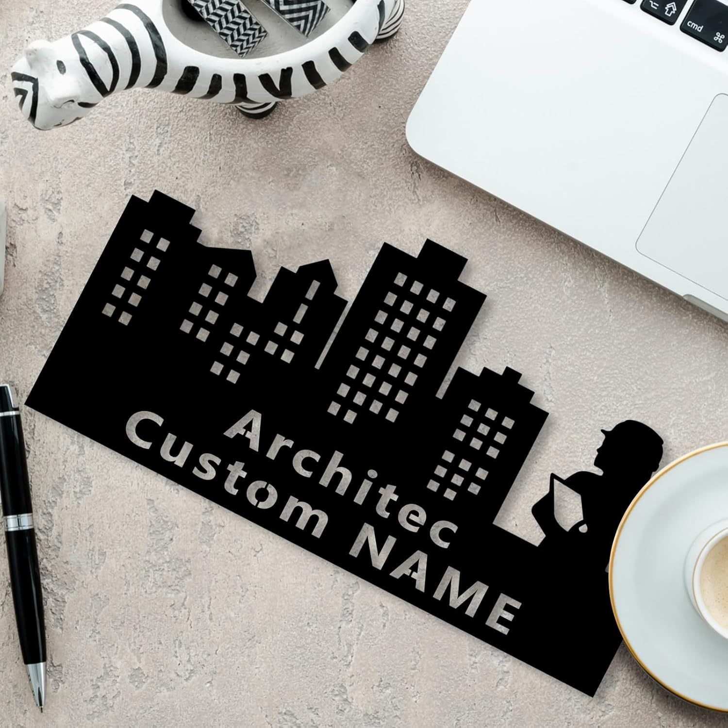  Custom Family Name Plate for Desk, Metal Sign Name Tags, Personalized Desk Accessories-MetalsignX