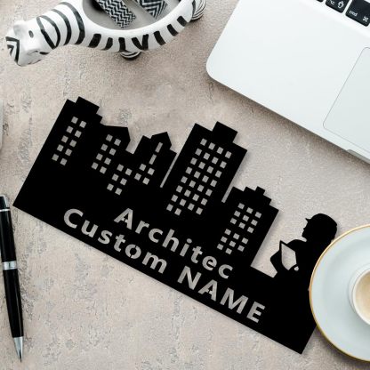  Custom Family Name Plate for Desk, Metal Sign Name Tags, Personalized Desk Accessories-MetalsignX