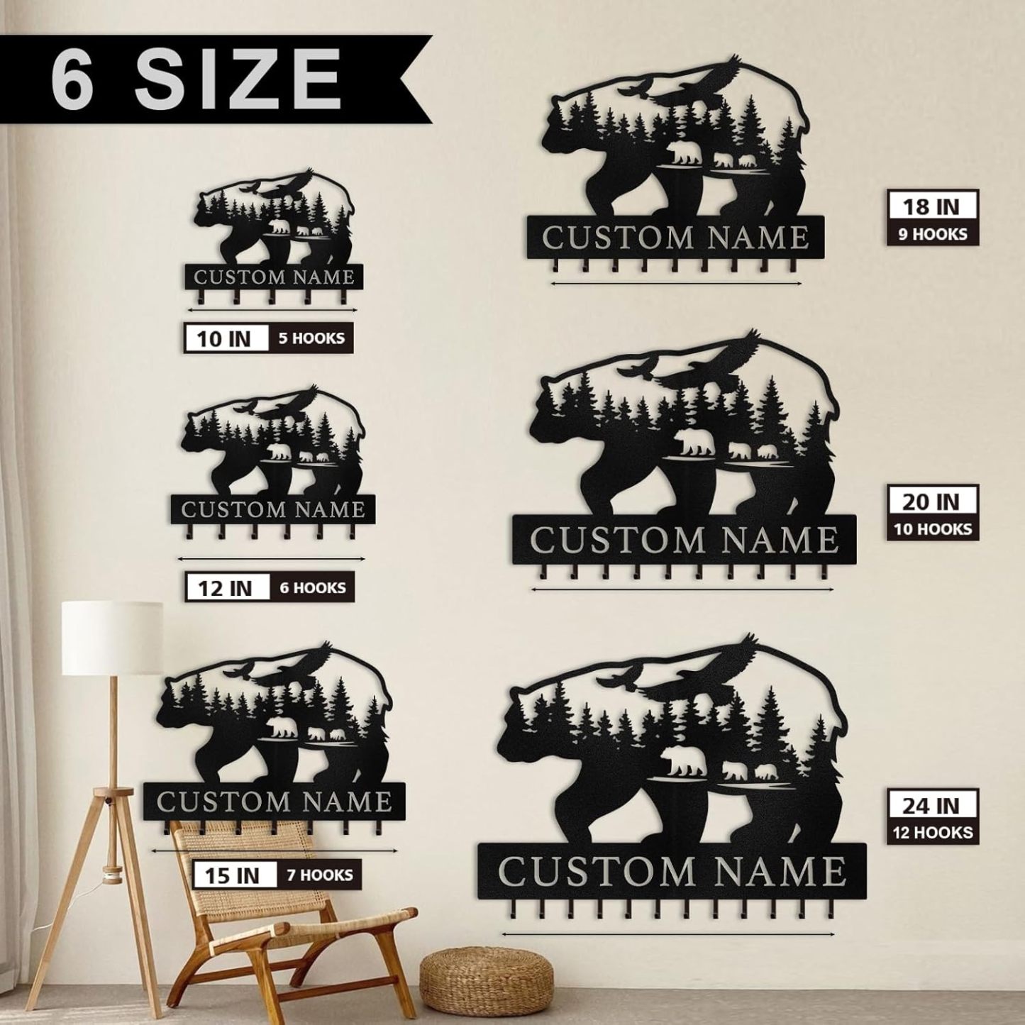 Custom  Key Holder, Personalized Polar Bear Design Key Hanger | Functional Wall Decor for Home-MetalsignX