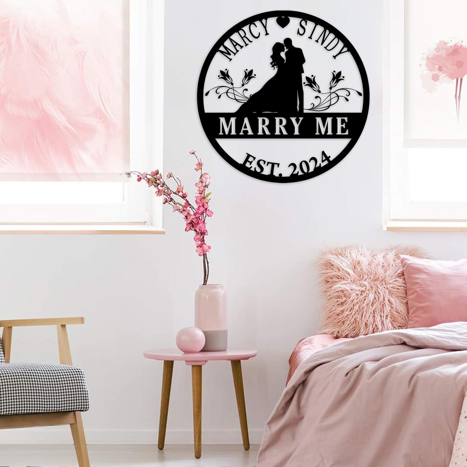 Personalized Wedding Metal Signs, Custom Wedding Date Sign, Engagement/Anniversary/Bridal Shower Gift ms003-MetalsignX