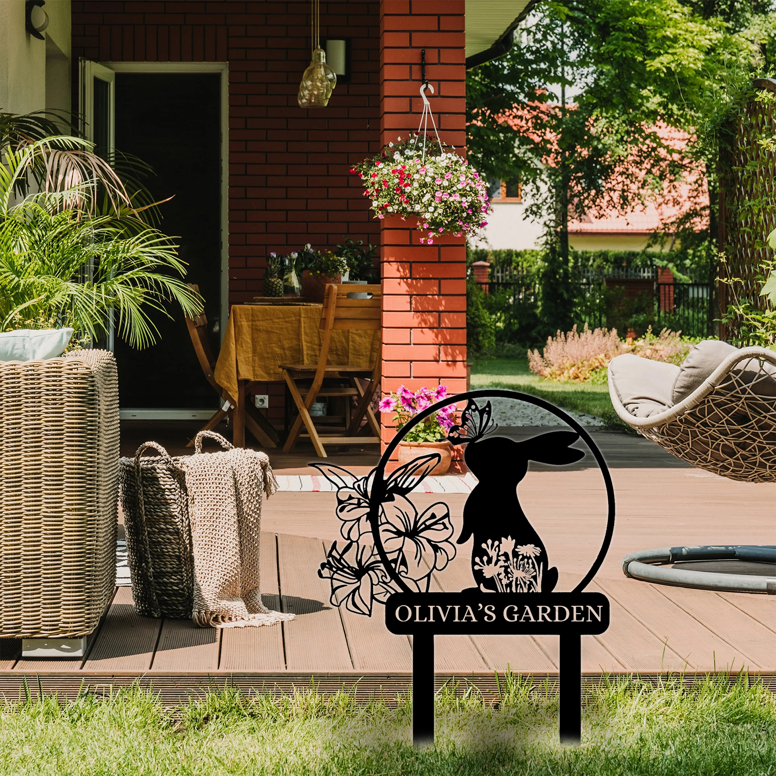 Personalized Rabbit Metal Garden Signs | Farm Animal Sign | Rabbit Sympathy Gift | Garden Signs Plaque Outdoor Decor-MetalsignX