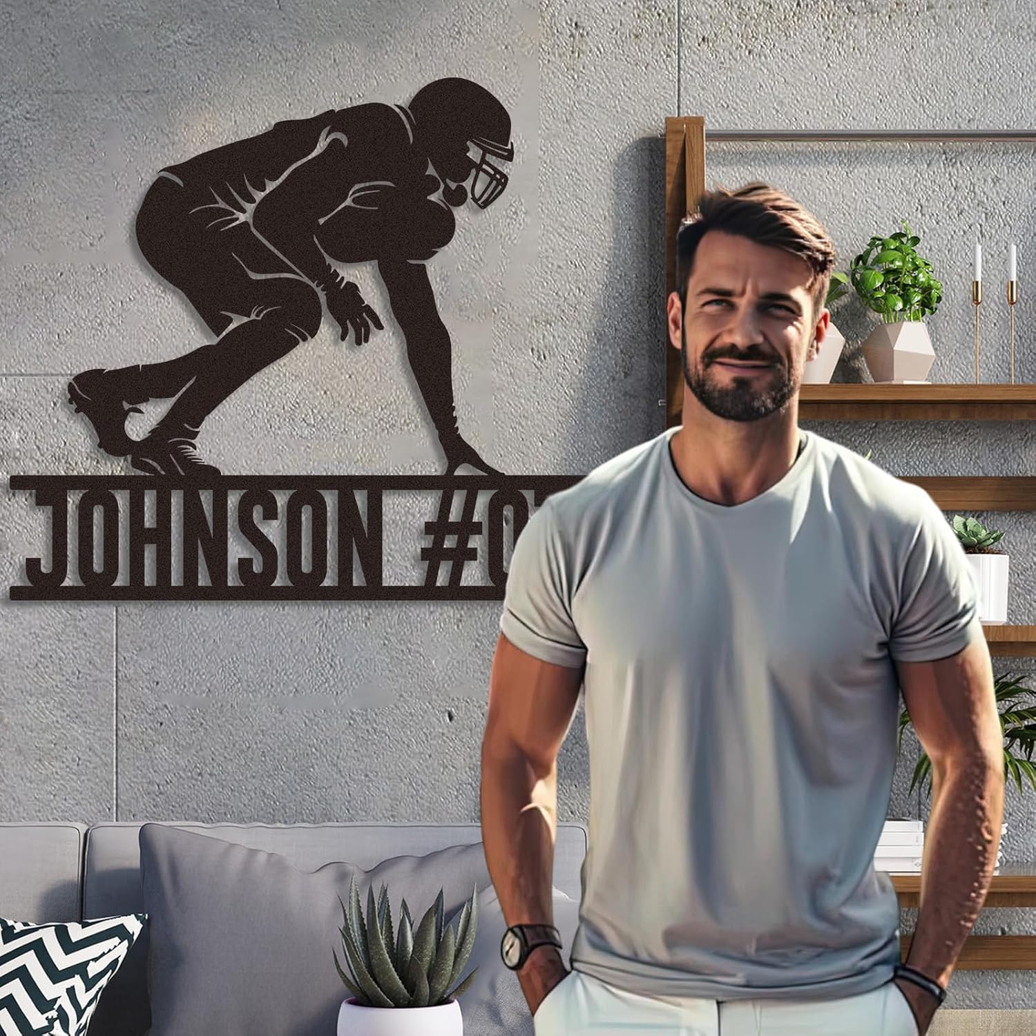 Personalized Football Metal Sign, Metal Signs Customized, Custom Ball Football Metal Wall Art, Custom Signs Outdoor Metal, Custom Name Sign Football Room Decor for Boys