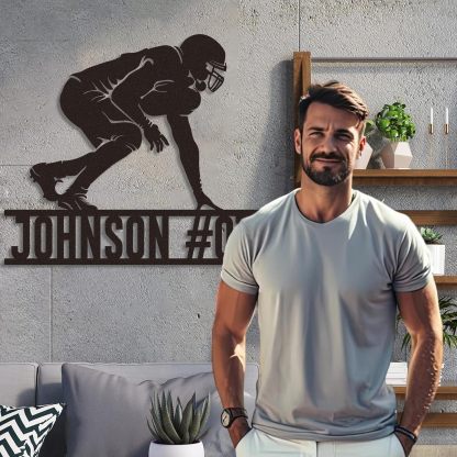 Personalized Football Metal Sign, Metal Signs Customized, Custom Ball Football Metal Wall Art, Custom Signs Outdoor Metal, Custom Name Sign Football Room Decor for Boys