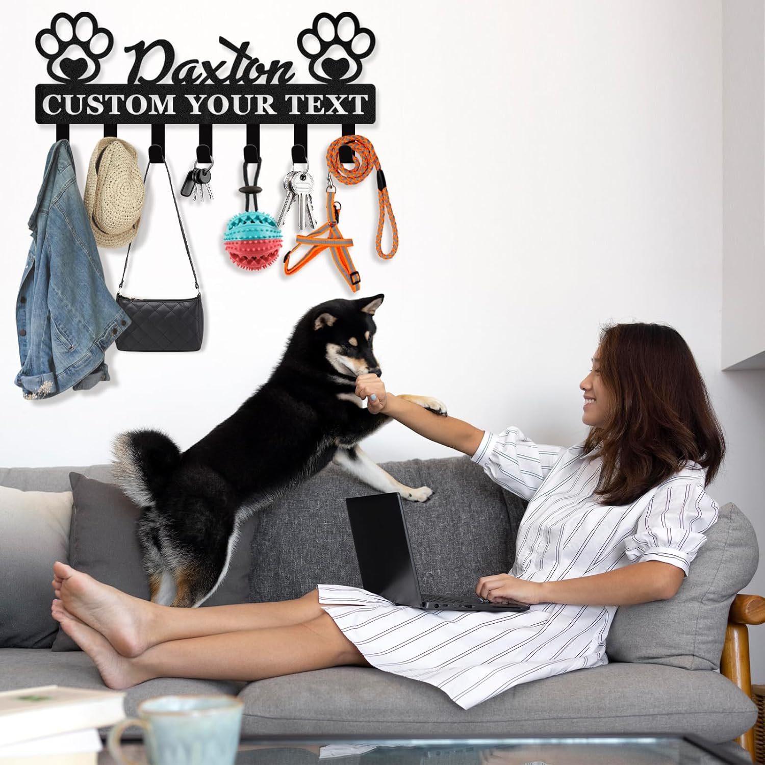Custom Dog Leash Holder for Wall, Custom Metal Key Holder Wall Mount-MetalsignX