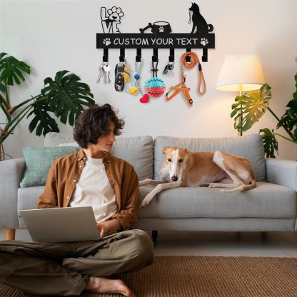 Custom Dog Leash Holder for Wall, Custom Metal Key Holder Wall Mount-MetalsignX