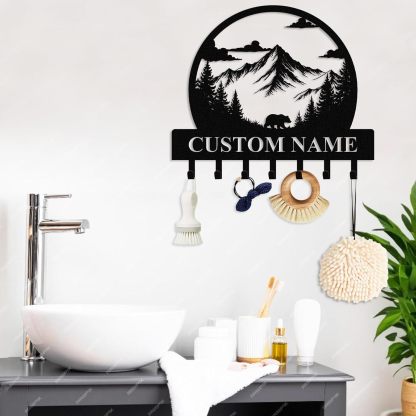 Personalized Key Holder for Wall, Custom Camping Wall Key Hooks with Name-MetalsignX
