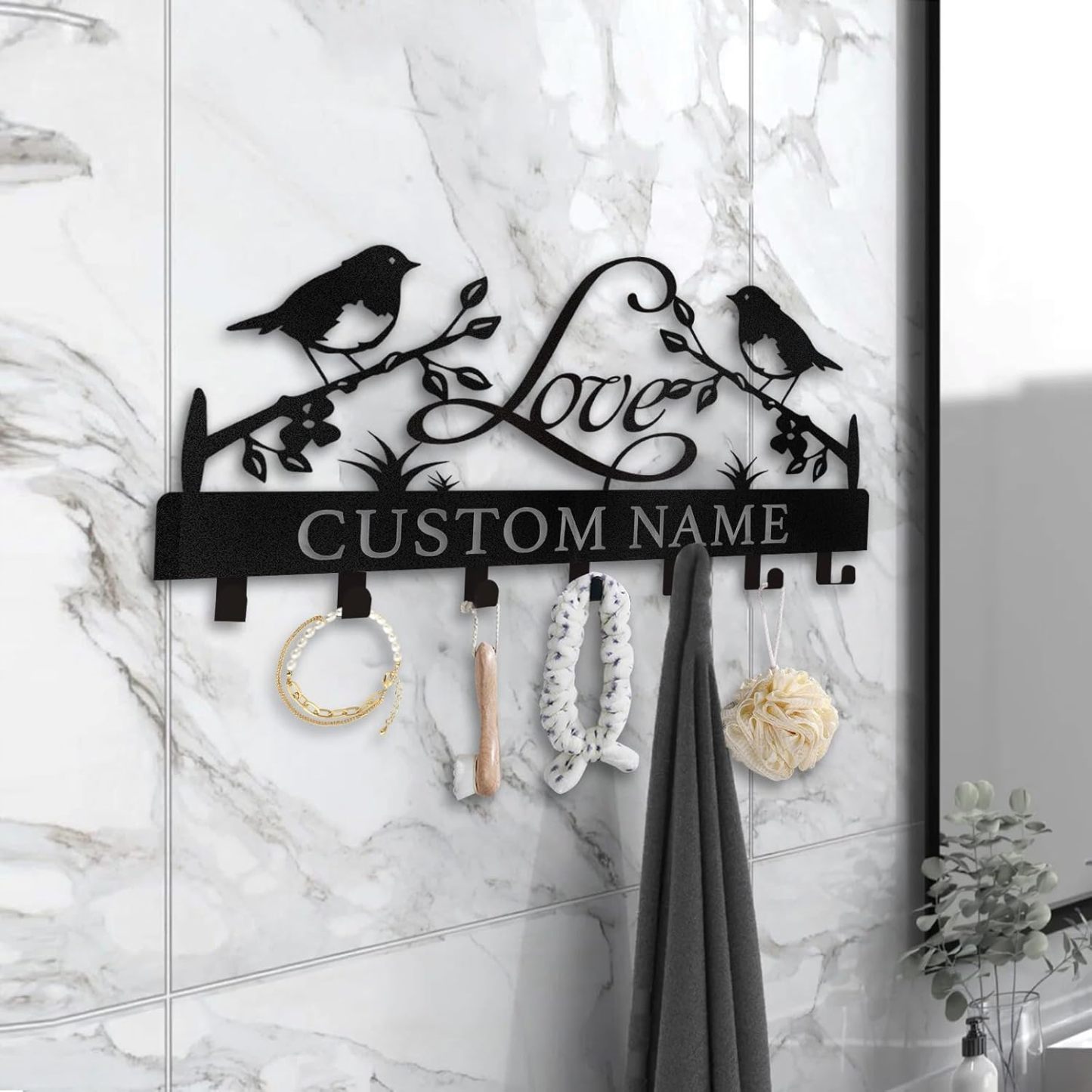 Personalized Key Holder Wall Mount, Wedding Housewarming Gift-MetalsignX