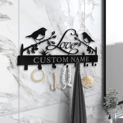 Personalized Key Holder Wall Mount, Wedding Housewarming Gift-MetalsignX