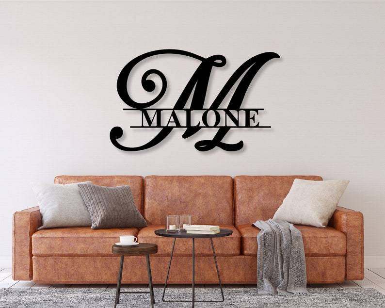 Custom Family Name Metal Sign Initial Sign Metal Monogram Sign Wall Art For Wedding Gift-MetalsignX