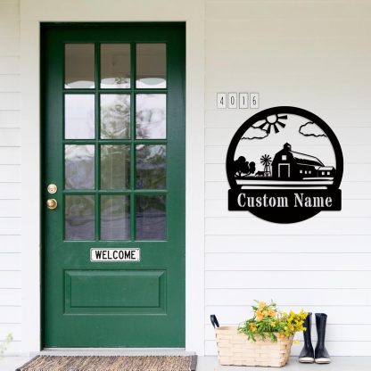 Personalized Butterfly Cabin Sign  | Outdoor Metal Wall Art | Bedroom Wall Decor | Housewarming Wedding Gifts-MetalsignX