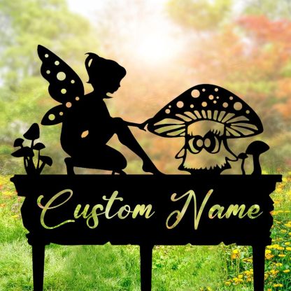 Handcrafted Fairy Garden Stake , Rustic Metal Sign for Magical Yard Spaces-MetalsignX