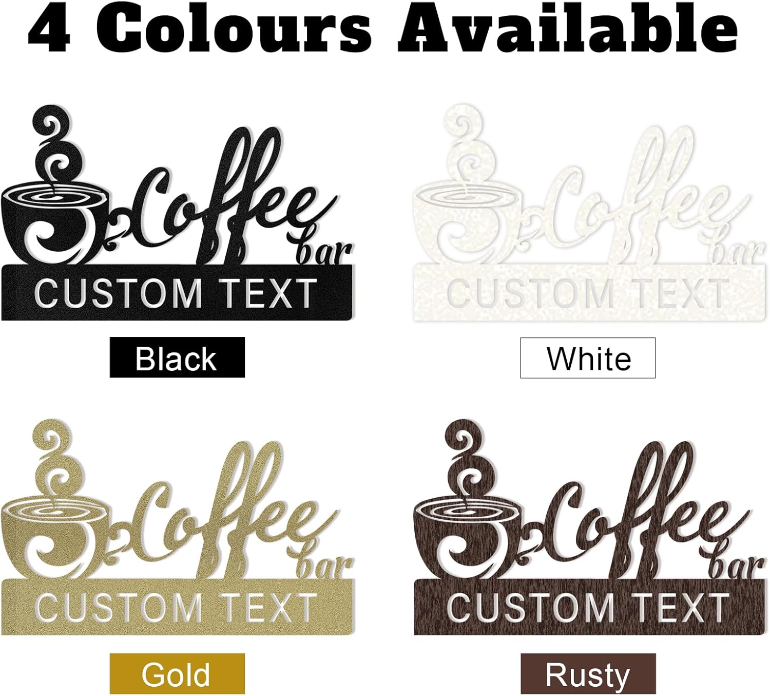 Personalized Kitchen Wall Plaque - Coffee, BBQ & Wine Metal Art for Food Lovers-MetalsignX