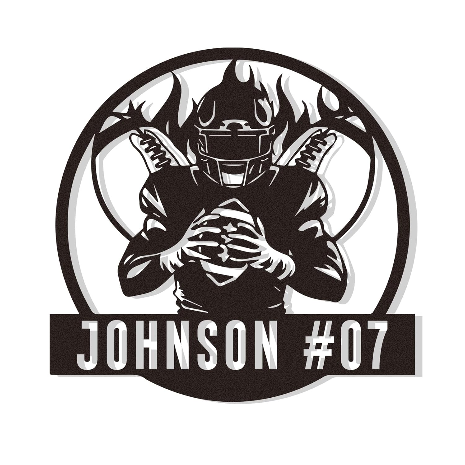 Personalized Football Metal Sign, Metal Signs Customized, Custom Ball Football Metal Wall Art, Custom Signs Outdoor Metal, Custom Name Sign Football Room Decor for Boys