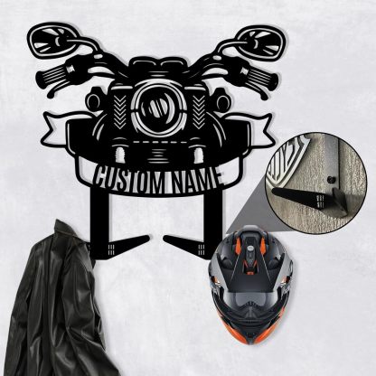 Custom Metal Motorcycle Helmet Holder Wall Mount-MetalsignX