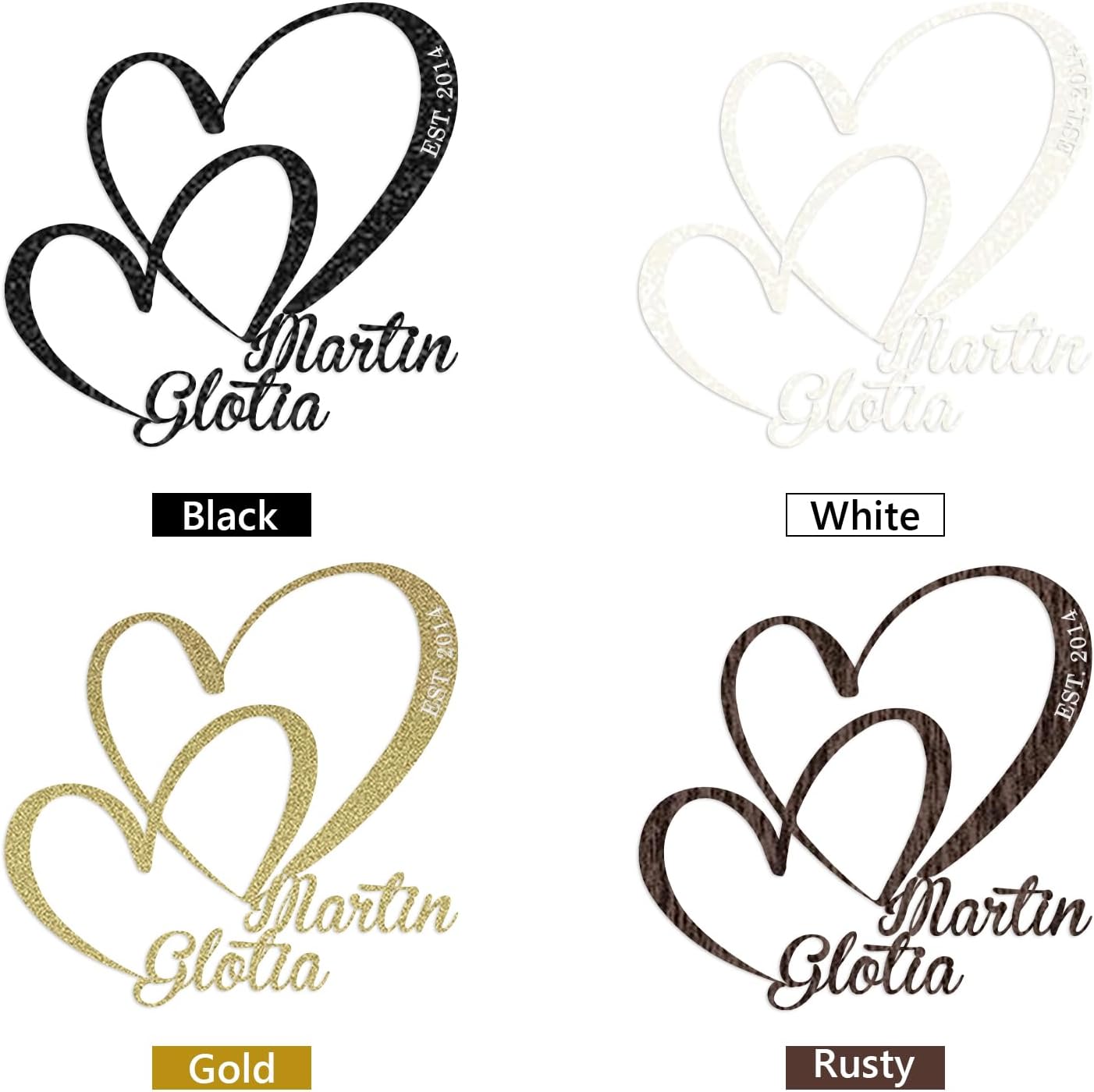 Custom Metal Wedding Sign with Names & Date, Infinity Heart Wall Decor, Personalized Gift for Couples 2025-MetalsignX