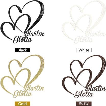 Custom Metal Wedding Sign with Names & Date, Infinity Heart Wall Decor, Personalized Gift for Couples 2025-MetalsignX