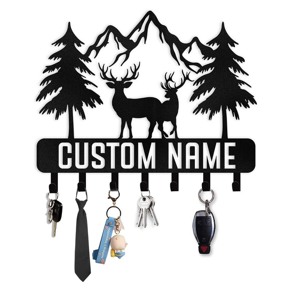 Personalized Key Holder for Wall, Custom Family Name Key Rack Holder