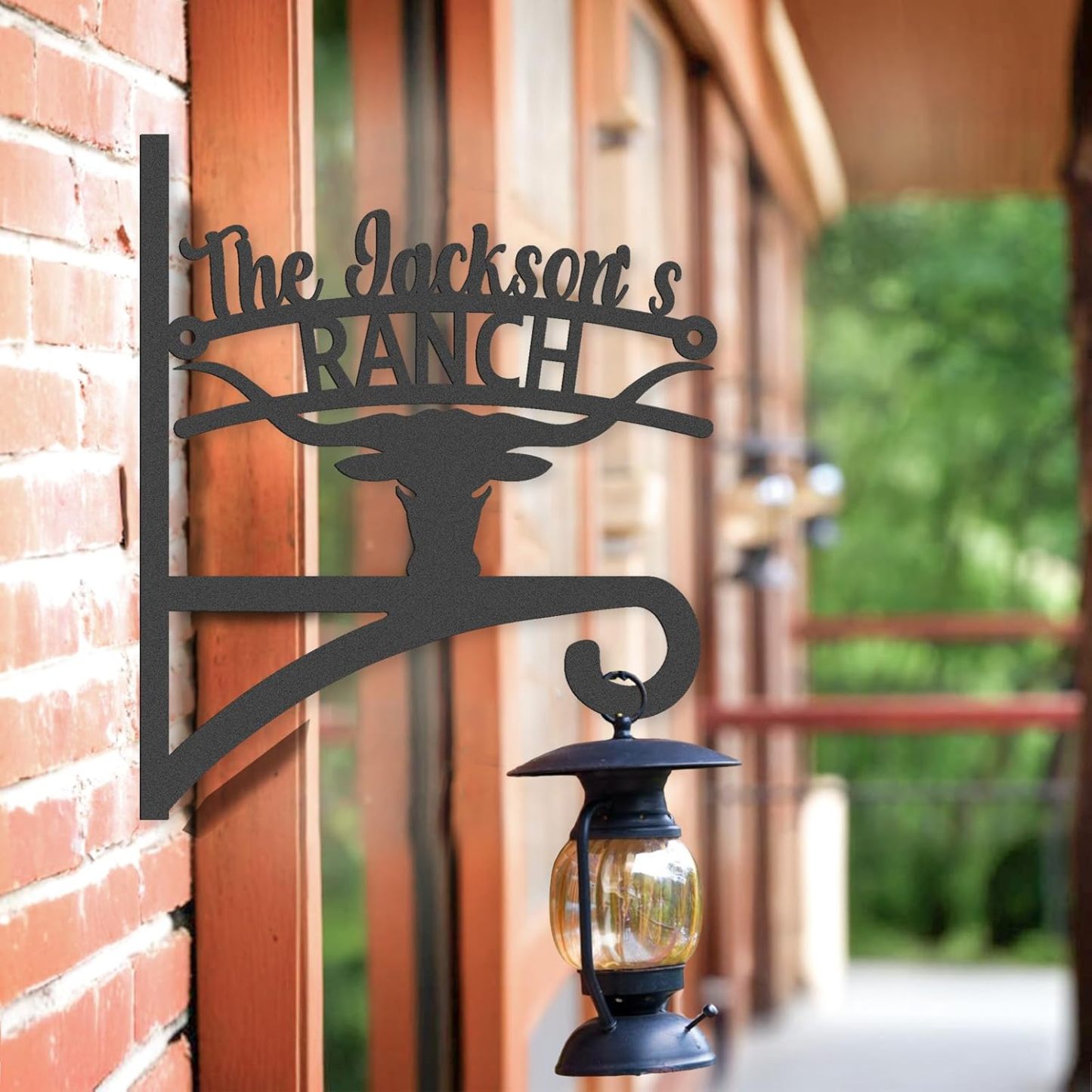 Personalized Iron Hanging Plant Bracket, Customizable Decorative Wall Plant Hanger Indoor Outdoor, Custom Name Bird Feeder Hook, Anti Rust Metal Hook for Wind Chimes Lantern