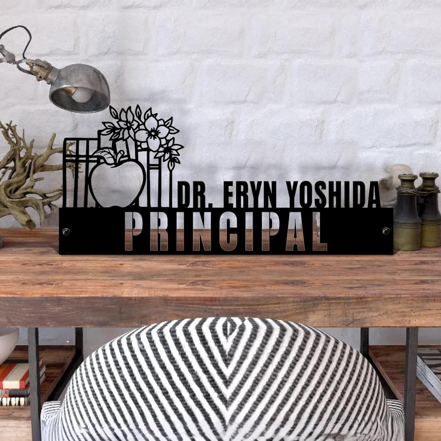  Custom Family Name Plate for Desk, Metal Sign Name Tags, Personalized Desk Accessories-MetalsignX