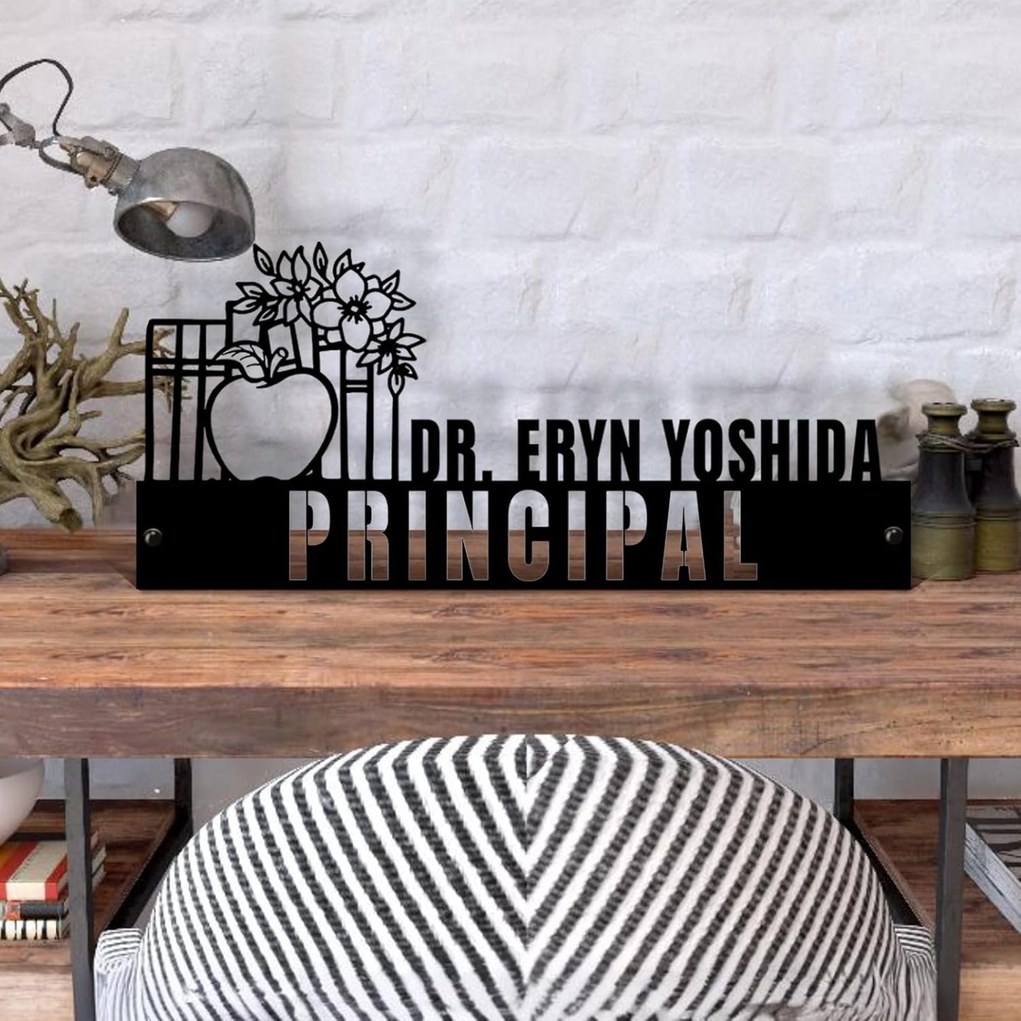  Custom Family Name Plate for Desk, Metal Sign Name Tags, Personalized Desk Accessories-MetalsignX