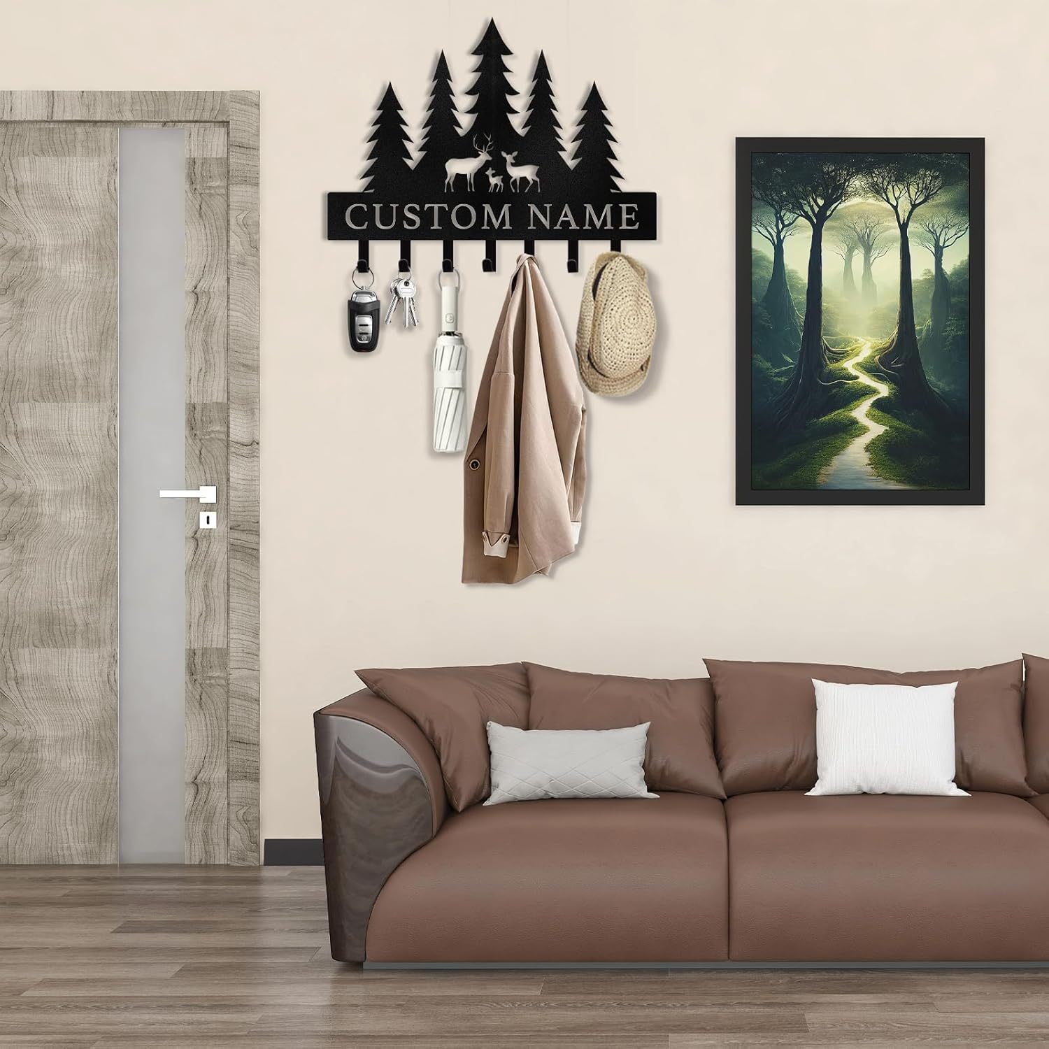 Custom Polar Deer  Key Holder, Personalized Key Hanger  for Entryway | Stylish Key Organizer-MetalsignX