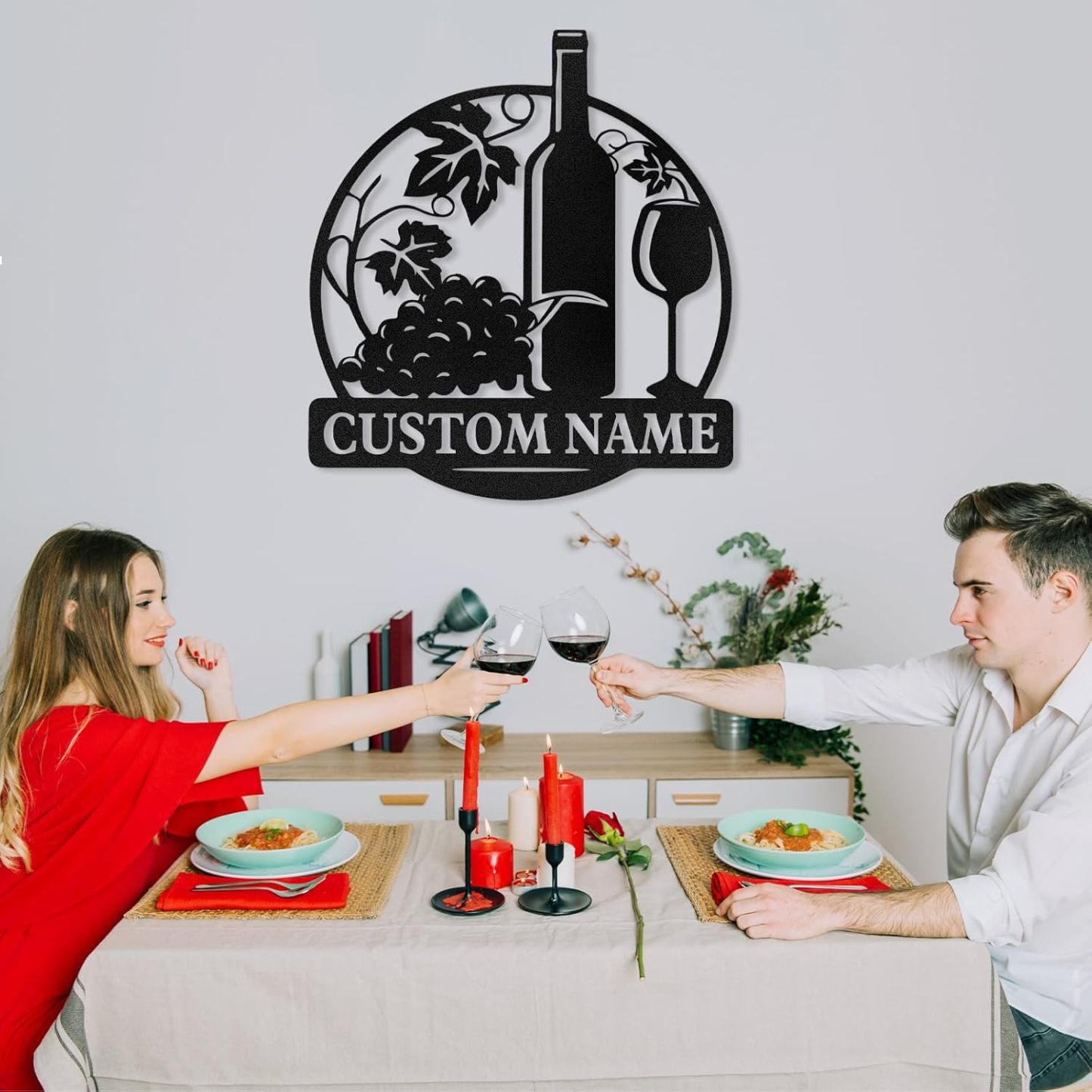 Personalized Wine Bottle Metal Sign , Elegant Bar & Kitchen Wall Art-MetalsignX