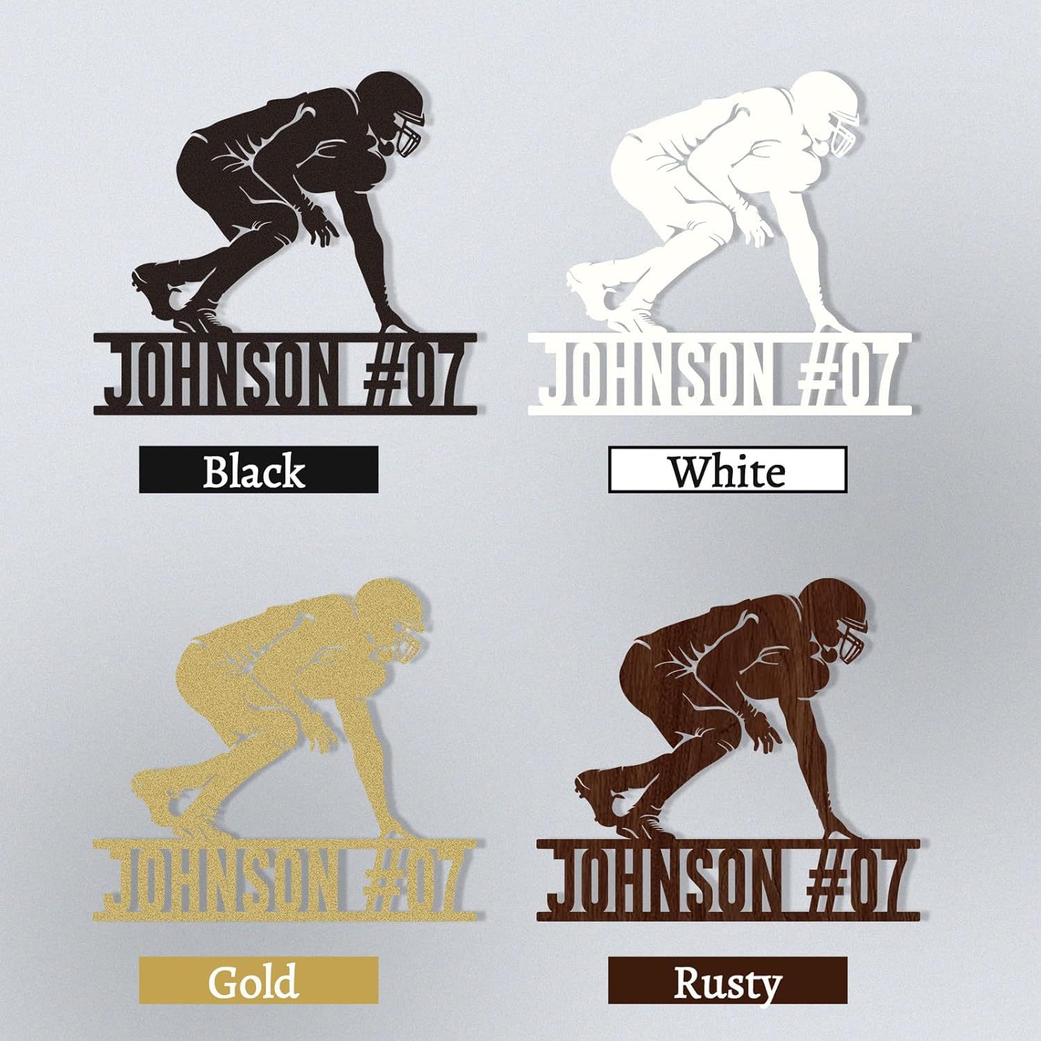 Custom Football Sign Metal Wall Art, American Football Player Hanging Sign Outdoor Metal-MetalsignX