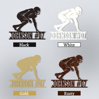 Custom Football Sign Metal Wall Art, American Football Player Hanging Sign Outdoor Metal-MetalsignX