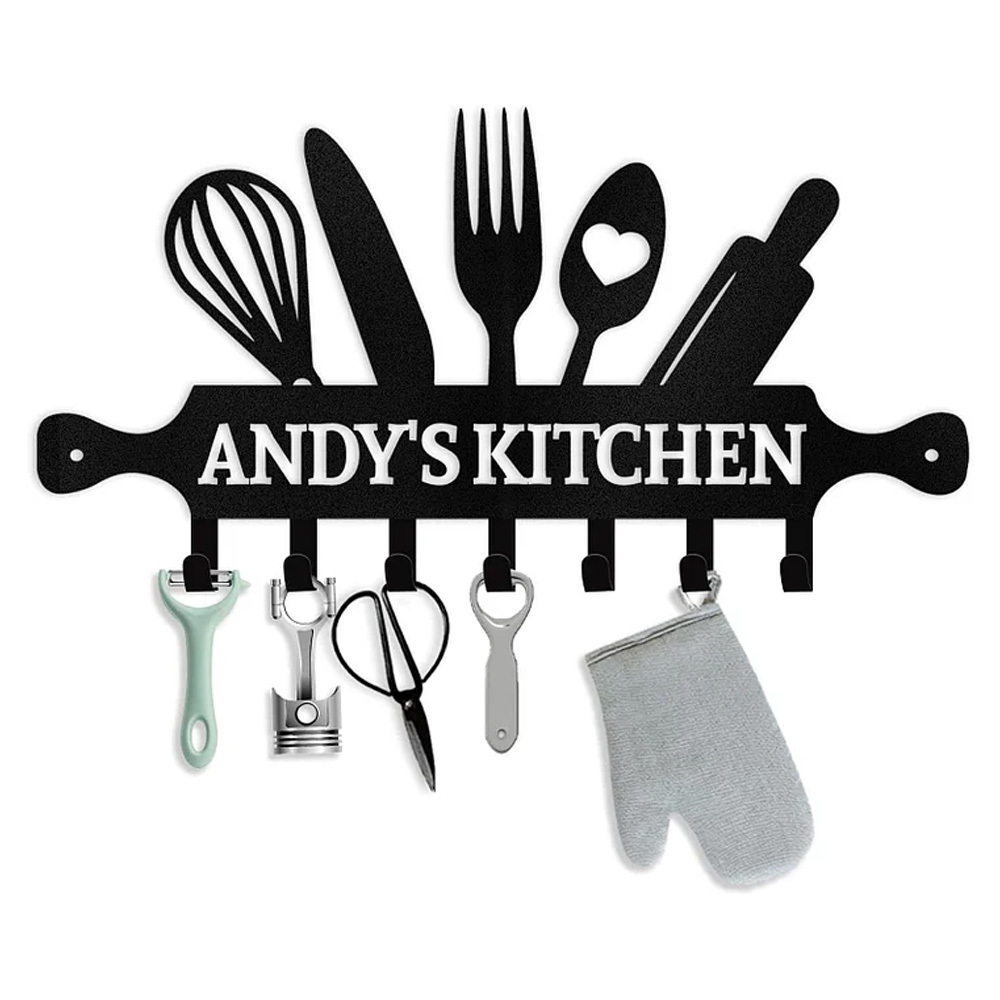 Custom Key Holder Wall Mounted, Personalized Metal Kitchen Key Holder for Wall-MetalsignX